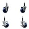 Service Caster 3'' SS Solid Poly Wheel Swivel 3/4'' Expanding Stem Caster Set 2 Brakes, 4PK SCC-SSEX20S314-SPUS-2-TLB-2-34 - alternate 1